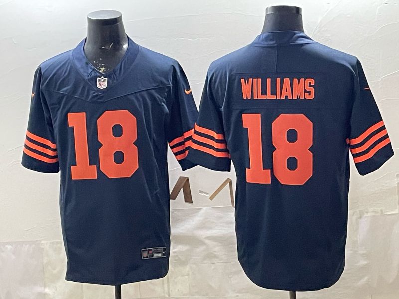 Men 2026 Chicago Bears #18 Williams Blue 3th generations Nike Limited NFL Jersey style 001